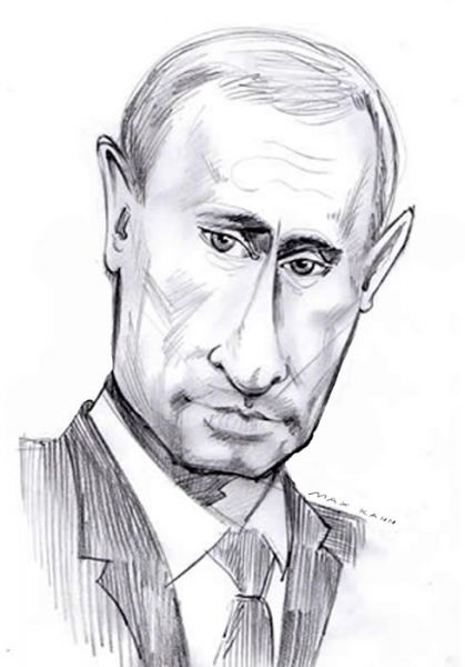 Prominentenkarikatur von Putin